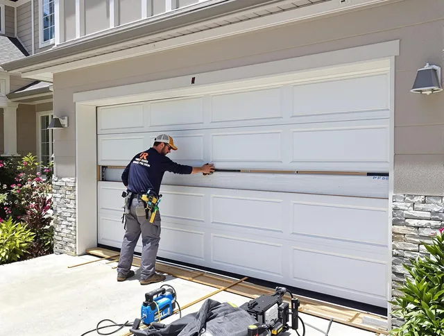 Glendale Garage Door Repair team performing complete garage door replacement at Glendale residence