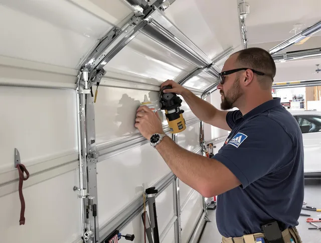 Glendale Garage Door Repair technician quieting a noisy garage door in Glendale