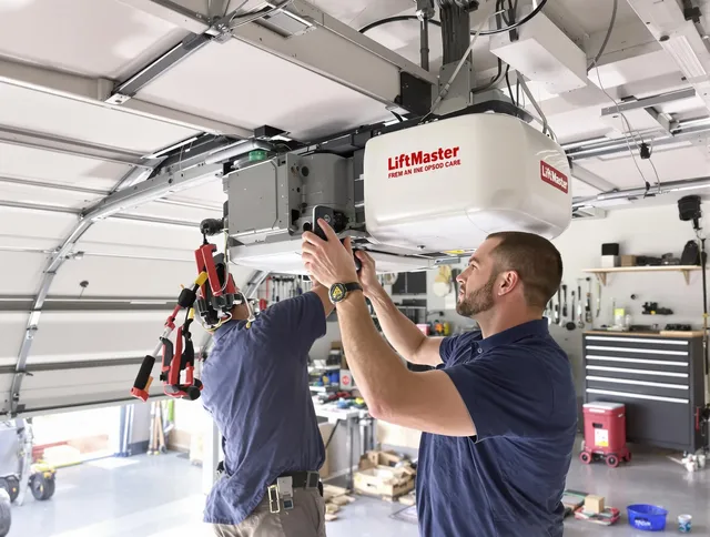 Glendale Garage Door Repair technician performing advanced diagnostics on garage opener in Glendale