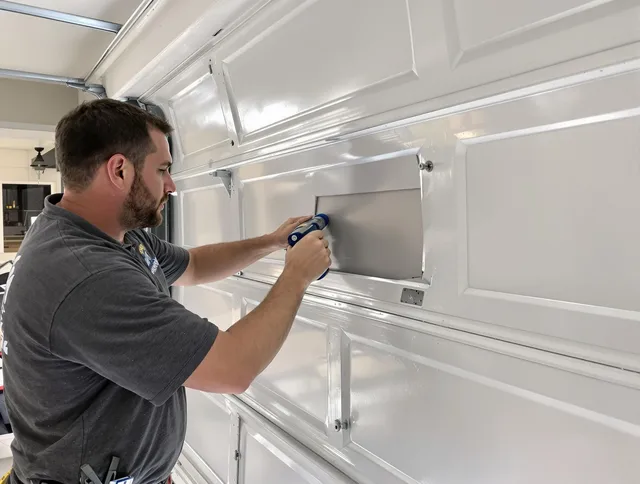 Garage door panel repair by Glendale Garage Door Repair in Glendale