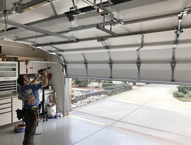 Garage door track repair service by Glendale Garage Door Repair in Glendale